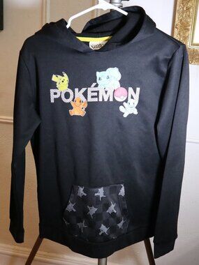 Pokemon Black Hoodie with Colorful Character GraphicsI